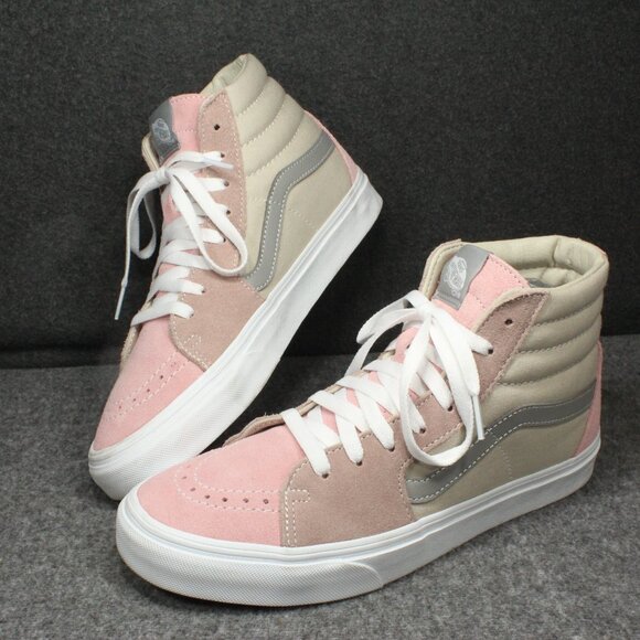 Vans Sk8 Hi Color Block Pink Multi Color Shoes Suede Canvas, Womens Size 9 - Picture 2 of 15